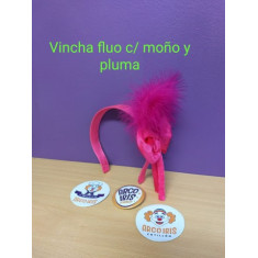 Vincha Fluo .esp.c/moño Y Pluma