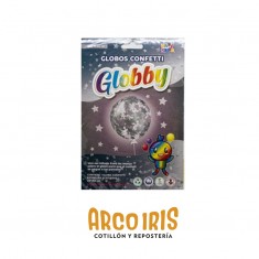 Globo Confetti 24  X U Globby-estrella Plateada-60 Cm-