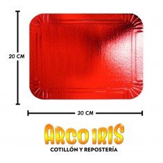 Bandeja Rect. 20x30 Cm Rojo Metal Xu +10-10%                                             Promo Por Cantidad