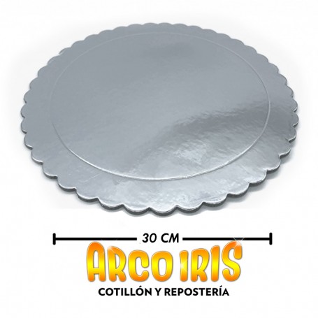 Bandeja Redonda 30 Cm X 100 - Plateada Metal Oferta - Cotillón Arco Iris