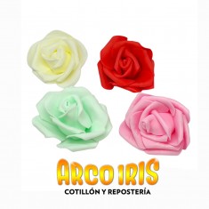 Goma Flores Rosas X 6 - Blanco - Natural - Verde Agua - Aqua - Rosa  - Amarillo