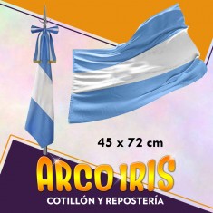 Bandera Tela Argentina 45x72 Cm Sin Sol-nuevo Milenio-alta Tenacidad-patrio-