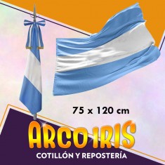 Bandera Tela Argentina 75x120 Cm Sin Sol-nuevo Milenio-alta Tenacidad-patrio-