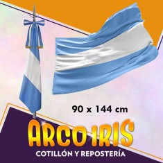 Bandera Tela Argentina 90x144 Cm Sin Sol-nuevo Milenio-alta Tenacidad-patrio-