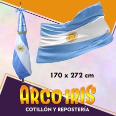 Bandera Tela Argentina 170x272 Cm Con Sol-nuevo Milenio-alta Tenacidad-patrio-