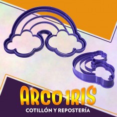 Cortante Cookies Arco Iris -8 Cm- Plastico Violeta