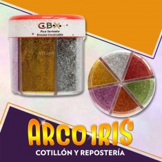 Gliter Pote 6 Colores X 50 Gs. - Primera Calidad - Gibre/purpurina/gliter