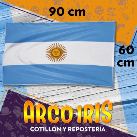Bandera Tela Argentina 60x90 Cm - Patrio -mundial-con Cuerda-