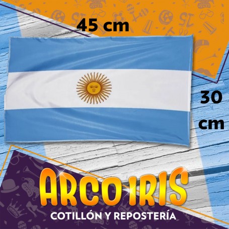 Bandera Tela Argentina 30x45 Cm Con Sol- Patrio -mundial-de Mano-