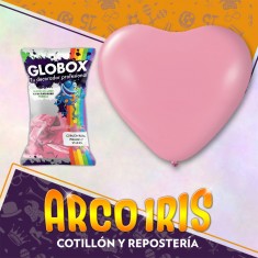 Globo Perlado 9 X25 Forma Corazon Rosa - Globox                            Valentin