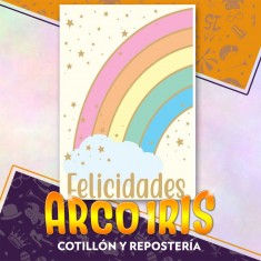 Arco Iris Poster C/ St.bienvenidos X U.   -remplaza Linea Nubecita -