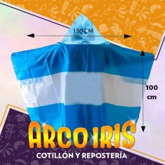Capa Bandera Tela Argentina 150x100 Cm - Grande Vestimenta Patrio Mundial