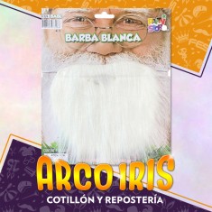 Barba Gde En Carton C/elast.  X U. Blanca/negra/canosa                       Navidad