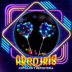 Burbuja Led Corazon Kit C/portaglobo X U. Burbuja Y Luces -multicolor Valentin