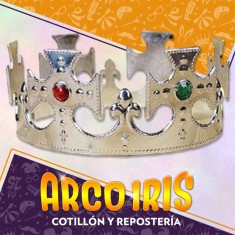 Corona Rey/reina Plata Ajustable Recta C/piedras Xu - Blister
