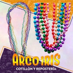 Collar Perlas Colores Metal X 4 Party Store-de Cuentas