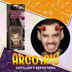 Hal Cicatriz Oreja Y Cuernos Demonio X U Blister Party Store
