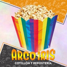 Multicolor Caja Multiuso X 6 -  Pop Corn Pochoclera                        Rainbow