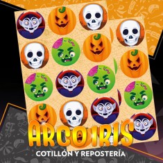 Halloween Stickers 12 X 10 Planchas -halloween Personajes