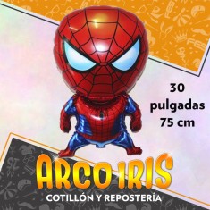 Mylar 30 Personaje Araña Metal Xu - 75 Cm Spiderman                              Globo Metalizado Papel