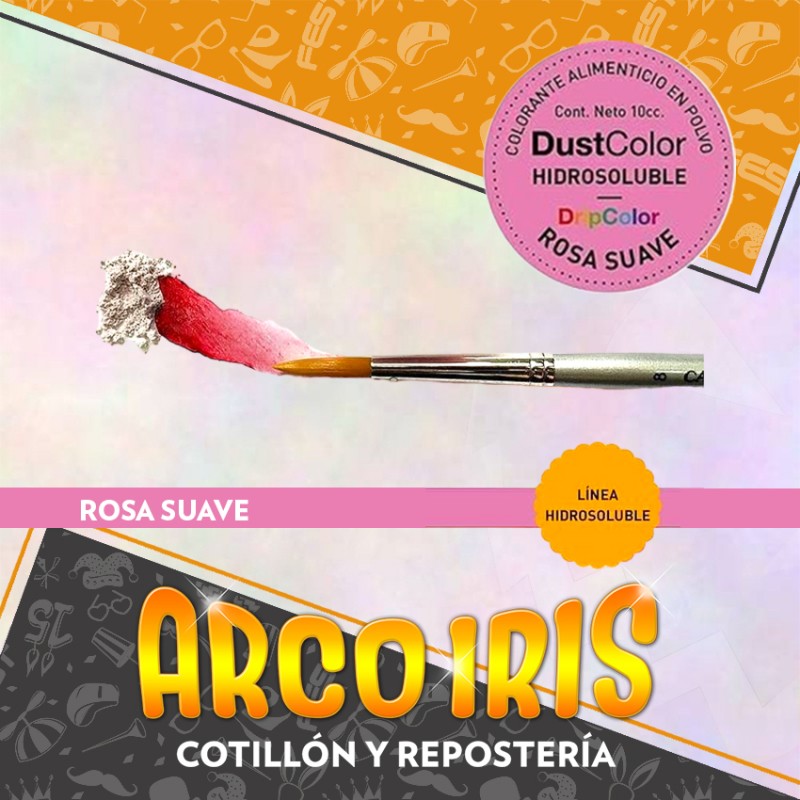 Dust Color Hidrosoluble Rosa Suave X U.colorante Polvo Hidrosoluble Pascua  - Cotillón Arco Iris