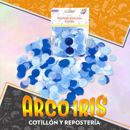 Confeti Circulos Caribe -party Store- Tonos Celeste
