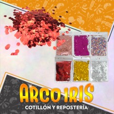 Confeti Mini Circulos/hexagonos Metal X 10 G-varios Colores-