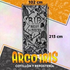 Cortina Rip 102x213 Cm Xu Negro Halloween