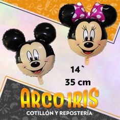 Myler 14 Carita / Impreso Raton/ratona X U.                       35cm. Mickey-minnie Personaje