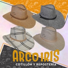Gorro Cowboy Rafia -cuadrille-liso-vintage-varios Colores