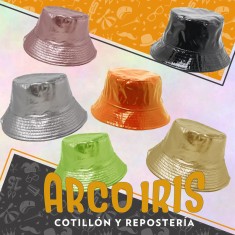 Gorro Piluso Hule Color/metal Xu +3-10% Con Forro Varios Colores Promo Por Cantidad Rosa-verde-naranja-violeta-amarillo-celes