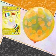 Globos Confetti Jaspeado 12  X 6 Globby-amarillo-30 Cm-