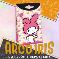 Kuromi Bolsa Bolsa Caramelera C/cierre X 8 - De Papel Con Glitter Y Cierre