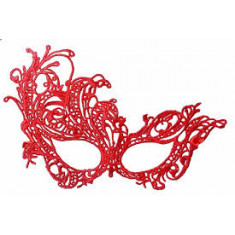 Veneciano Mascara Encaje Rojo X 10 - Varios Modelos                          Antifaz Corona-zorro-gatita-mariposa