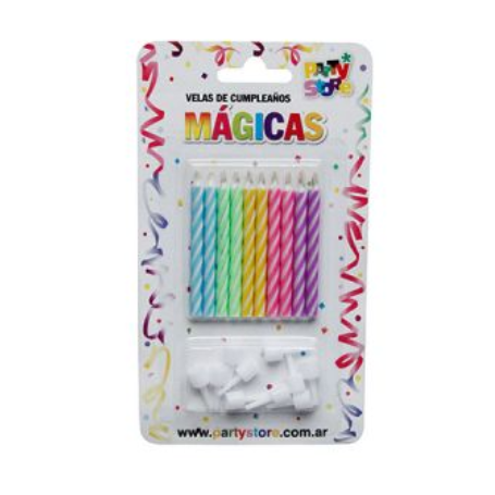Velas Torn.magicas X 10 Multicolor Party Store C/ Portavela